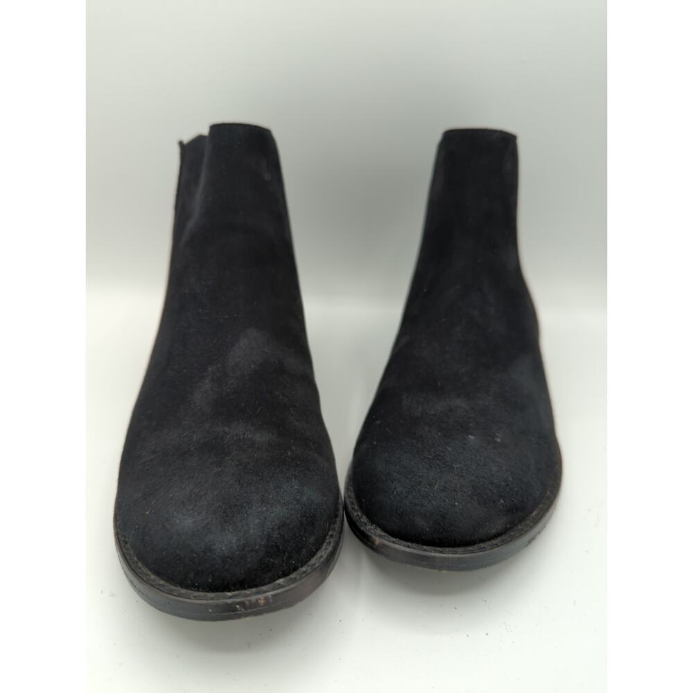 Eileen Fisher | Suede Leather Black Ankle Zip Up Bootie | Size 6